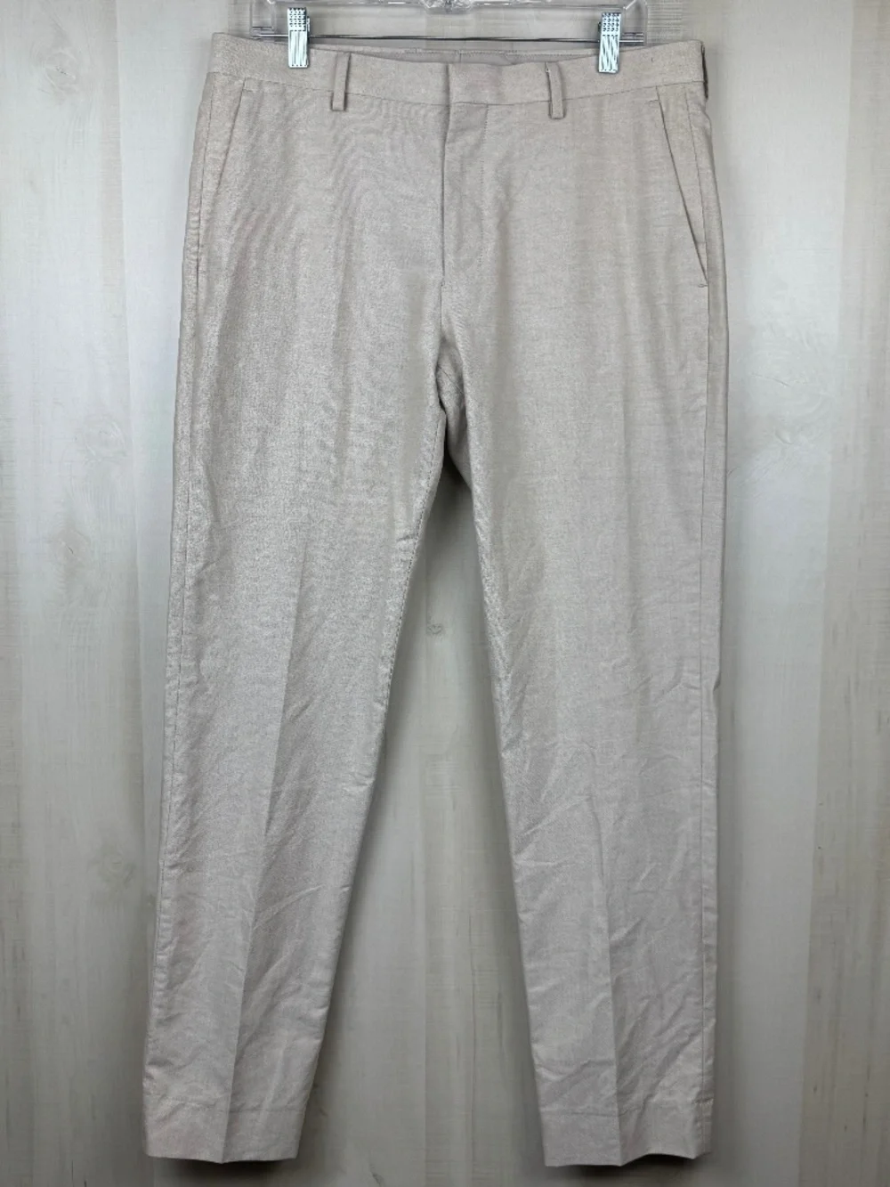 NWT J Crew Men’s Ludlow Flat Front Pants Khaki Lightweight Cotton 32x34 (32x32)